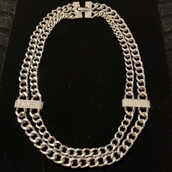 Silver Zirconia 2 Strand Necklace - Picture 13 of 17